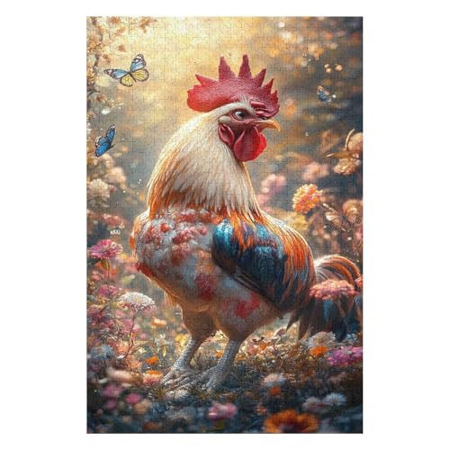 2000-teiliges Puzzle Für Erwachsene, Rooster Anspruchsvolle Rätsel, Kombinierbar, Perfektes Spielzeug, Geschenke10Z149c70x100cm von GDFWB