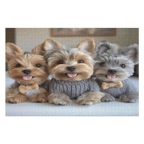 2000-teiliges Puzzle Für Erwachsene, Yorkshire Terrier Anspruchsvolle Rätsel, Kombinierbar, Perfektes Spielzeug, Geschenke 2000 PCS 70 * 100cm von GDFWB