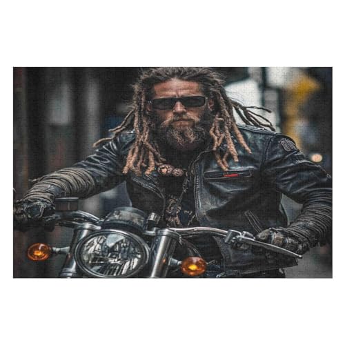 2000-teiliges Puzzle Für Erwachsene Anspruchsvolles Spiel Puzzle Mit Buchstaben Auf Der Rückseite Motorcycle Gang17 70x100cmMbT295 von GDFWB
