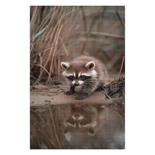 2000-teiliges Puzzle Für Erwachsene Anspruchsvolles Spiel Puzzle Mit Buchstaben Auf Der Rückseite Raccoon17Z157c70x100cm von GDFWB