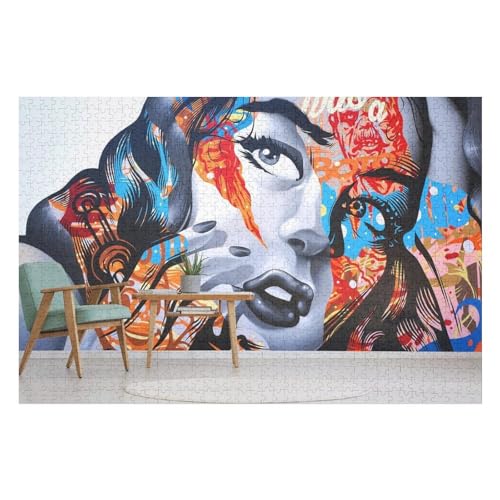 3D Space Painting 1000-teiliges Puzzle Für Erwachsene, Anspruchsvolles Puzzle, Perfekt Für Spieleabende, Perfektes Puzzle 1000 PCS 50 * 70cm von GDFWB