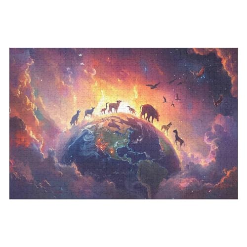 Across The Earth Puzzle, Lustige Aktivität Für Die Ganze Familie, Langlebiger Karton, 2000 Teile, 2000 PCS70*100cm von GDFWB