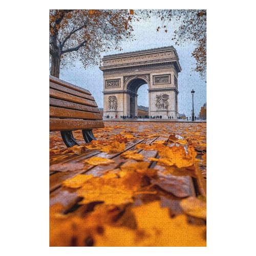 Arc De Triomphe Poster Puzzle 1000 Teile Spielzeug für Erwachsene Dekompressionsspiel-50x70cm von GDFWB