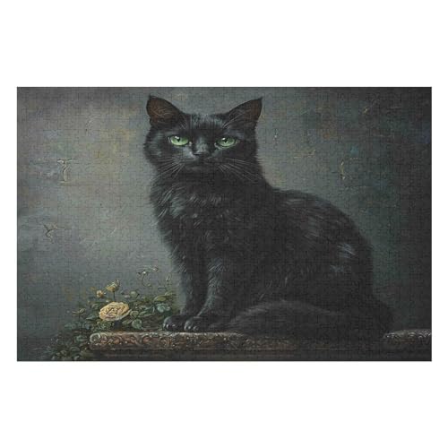 Black Cat 1000-teiliges, Hochwertiges Puzzle Für Erwachsene, Intensive Farben Und HD-Druck, EIN Spielzeug Für Puzzle-Liebhaber 1000 PCS Black Cat 1000-teiliges, Hochwertiges Puzzle Für Erwachsene, Intensive Farben Und HD-Druck, EIN Spielzeug Für Puzzle-Liebhaber 1000 PCS von GDFWB