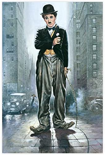 Charlie Chaplin Film City Light Bilderpuzzle Spiel für 1000 Teile, Erwachsene und Kinder, Puzzle Poster, 1000 Teile,50x70cm von GDFWB