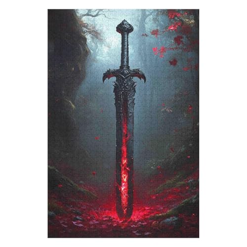 Dark Magic Sword 2000-teiliges Puzzle Für Erwachsene Recycelbare Materialien Geeignet Für Familien- Und Teambuilding-Spiele Geschenke Für Freunde Und Familie34Z431c70x100cm von GDFWB