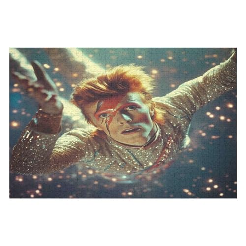 David Bowie Rock Singer 1000-teiliges Puzzle Für Erwachsene, Umweltfreundlich, Schwierig, Fordert Geduld Und Intelligenz Heraus Und Durchbricht Sich Selbst 1000 PCS von GDFWB