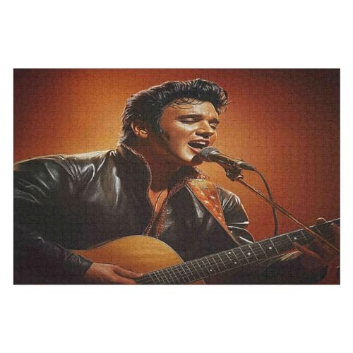 Elvis Presley Puzzle Für Erwachsene, 1000-teiliges Puzzle, Lernübung, Geduldsspiel – Kreativität Und Kunst 1000 PCS—52 * 38cm von GDFWB