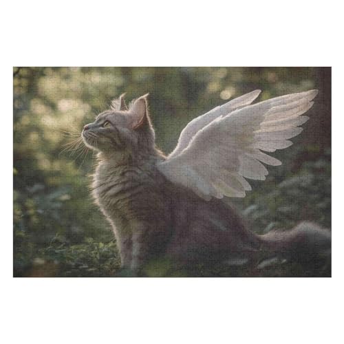 Erwachsenenpuzzle, 2000 Teile, Cat with Wings Kunsträtsel, Gemälde, Anspruchsvolle Rätsel 2000 PCS70*100cm von GDFWB