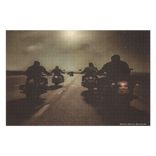 Erwachsenenpuzzle 1000 Teile Motorcycle Gang Kunsträtsel Gemälde Anspruchsvolle Rätsel13 38x52cmMbT170 von GDFWB