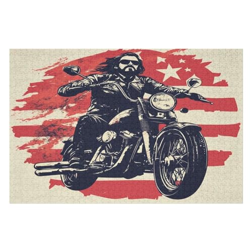 Erwachsenenpuzzle 2000 Teile Motorcycle Gang Kunsträtsel Gemälde Anspruchsvolle Rätsel13 70x100cmMbT192 von GDFWB