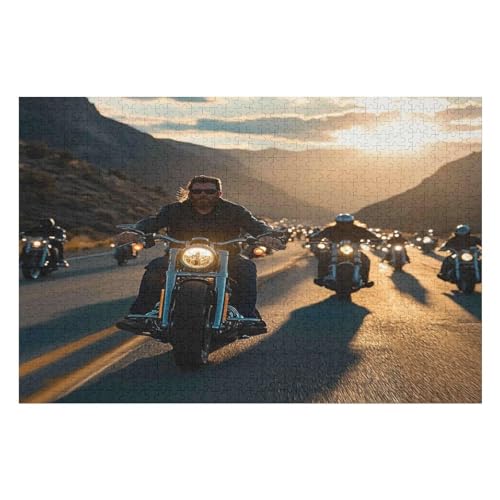 Erwachsenenpuzzle 2000 Teile Motorcycle Gang Kunsträtsel Gemälde Anspruchsvolle Rätsel13 70x100cmMbT277 von GDFWB