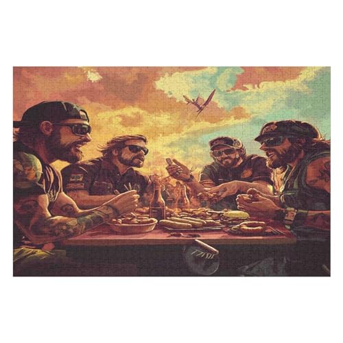 Farbpuzzles Für Erwachsene Ab 1000 Teilen Motorcycle Gang Als Einzigartige Geschenke Für Die Inneneinrichtung26 26x38cmMbT347 von GDFWB