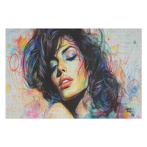 Farbpuzzles Für Erwachsene Ab 2000 Teilen, Amy Winehouse Puzzles Als Einzigartige Geschenke Für Die Inneneinrichtung 2000 PCS von GDFWB