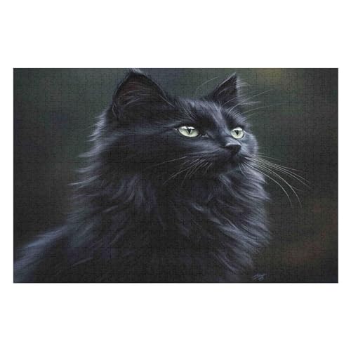 Farbpuzzles Für Erwachsene Ab 2000 Teilen, Black Cat Puzzles Als Einzigartige Geschenke Für Die Inneneinrichtung 2000 PCS von GDFWB