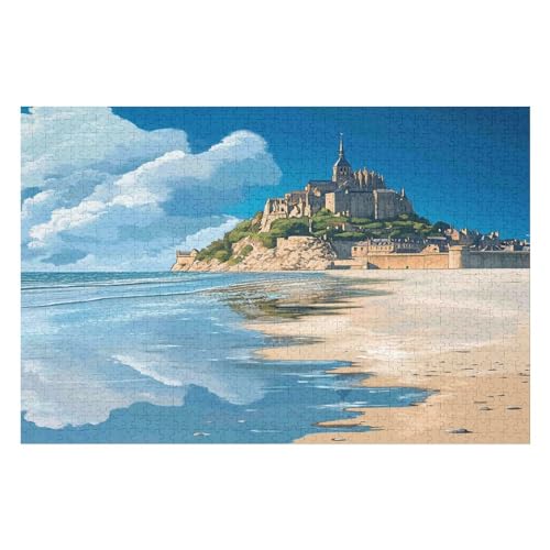 Farbpuzzles Für Erwachsene Ab 2000 Teilen, Mont Saint Michel Puzzles Als Einzigartige Geschenke Für Die Inneneinrichtung 2000 PCS von GDFWB