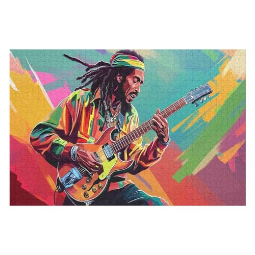 Farbpuzzles Für Erwachsene Ab 2000 Teilen, Reggae Bob Marley Puzzles Als Einzigartige Geschenke Für Die Inneneinrichtung 2000 PCS von GDFWB