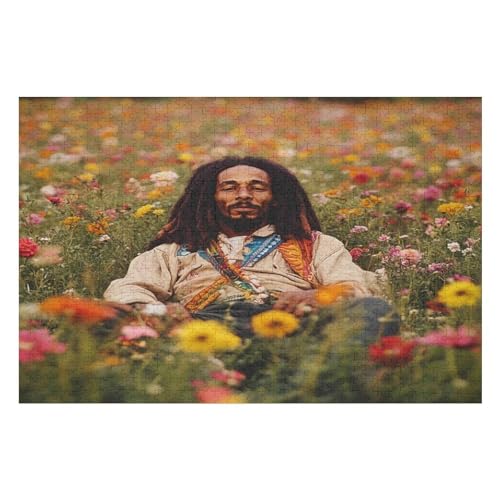 Farbpuzzles Für Erwachsene Ab 2000 Teilen, Reggae Bob Marley Puzzles Als Einzigartige Geschenke Für Die Inneneinrichtung 2000 PCS von GDFWB