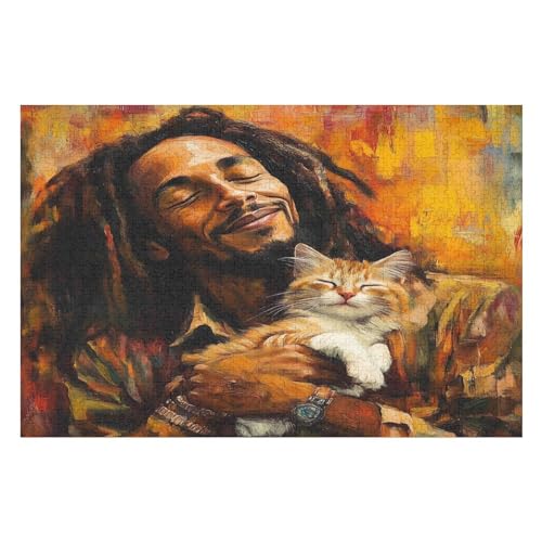Farbpuzzles Für Erwachsene Ab 2000 Teilen, Reggae Bob Marley Puzzles Als Einzigartige Geschenke Für Die Inneneinrichtung 2000 PCS von GDFWB