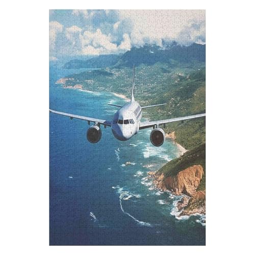 Flugzeug-Poster-Puzzle 1500 Teile, Spielzeug für Erwachsene, Dekompressionsspiel-57x87cm von GDFWB