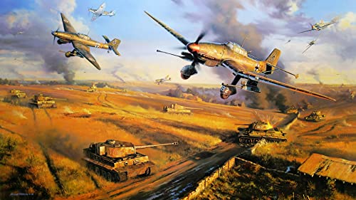 Jigsaw Puzzle 1000 Pieces Military Battle with Tanks and Ground Fight with Aeroplanes 75 * 50cmD8T18K von GDFWB