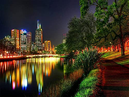 Jigsaw Puzzles 2000 Pieces for Adults,City Night Park River Lights Landscape Picture Educational Game Paper Puzzle for Kids, Home Art Decoration and,70x100cm Gi496 von GDFWB