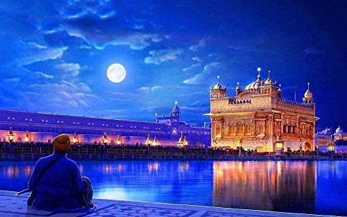 Jigsaw Puzzles for Adults 2000 Pieces Golden Temple India Puzzles Educational Games Brain Challenge Puzzle Sets Halloween Decorations70x100cm Gi235 von GDFWB