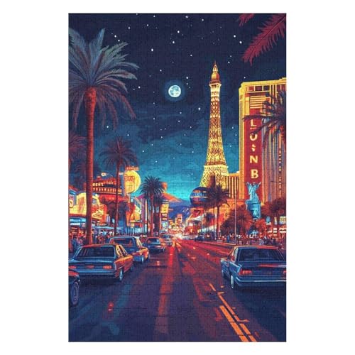 Las Vegas 1000 Teile Puzzle für Erwachsene Kinderpuzzle Lernspiel Spielzeug Lernspielzeug-50x70cm von GDFWB