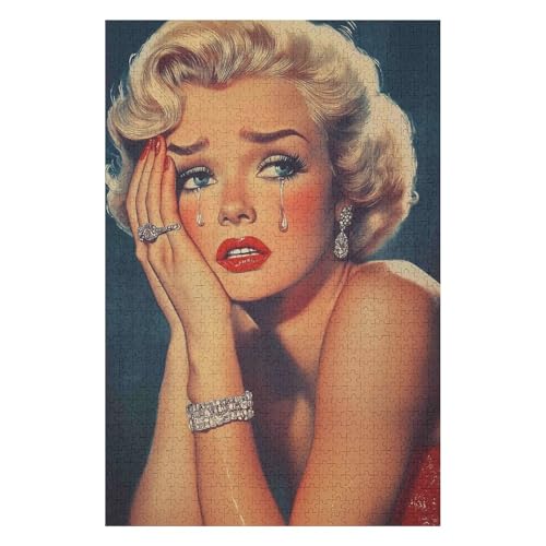 Marilyn Monroe 1500 Teile Puzzle für Erwachsene Kinderpuzzle Lernspiel Spielzeug Lernspielzeug-57x87cm von GDFWB