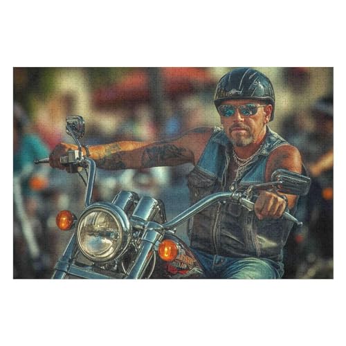 Motorcycle Gang 1000-teiliges Puzzle Für Erwachsene Recycelbare Materialien Geeignet Für Familien- Und Teambuilding-Spiele Geschenke Für Freunde Und Familie34 38x52cmMbT231 von GDFWB