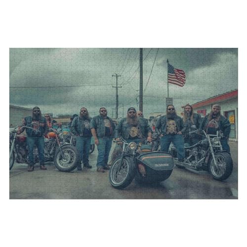 Motorcycle Gang 2000-teiliges Hochwertiges Puzzle Für Erwachsene Intensive Farben Und HD-Druck EIN Spielzeug Für Puzzles Liebhaber32 70x100cmMbT302 von GDFWB