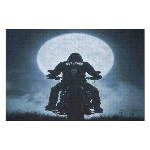 Motorcycle Gang Kunststil Puzzle Umweltfreundlich 2000 Teile Satinierte Oberfläche Lustige Herausforderung Für Erwachsene Und Familien30 70x100cmMbT190 von GDFWB