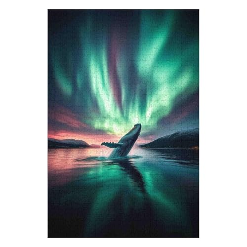 Nordlichter in Norwegen Puzzle für Erwachsene 1000 Teile Puzzles für Erwachsene und Kinder ab 12 Jahren Kartonpuzzles Lernspiele für zu Hause DIY-Spielzeug-38x52cm von GDFWB