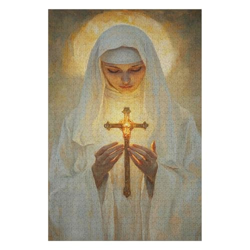 Nun Praying 2000-teiliges Puzzle Für Erwachsene Recycelbare Materialien Geeignet Für Familien- Und Teambuilding-Spiele Geschenke Für Freunde Und Familie34Z246c70x100cm von GDFWB