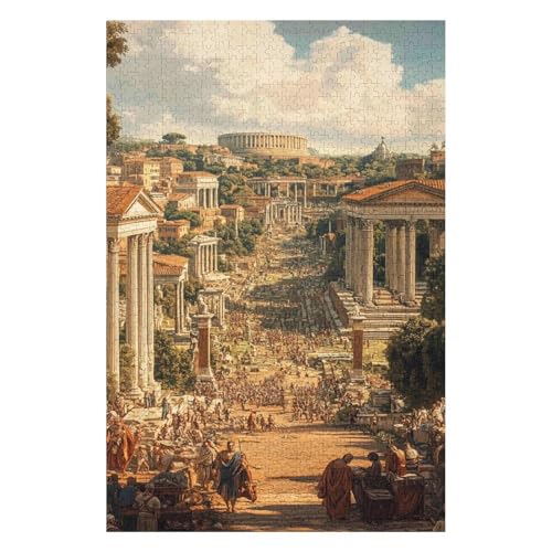 Puzzle 1000 Teile Antikes Rom Puzzles für Erwachsene Lernspiel Herausforderung Spielzeug für Kinder-50x70cm von GDFWB