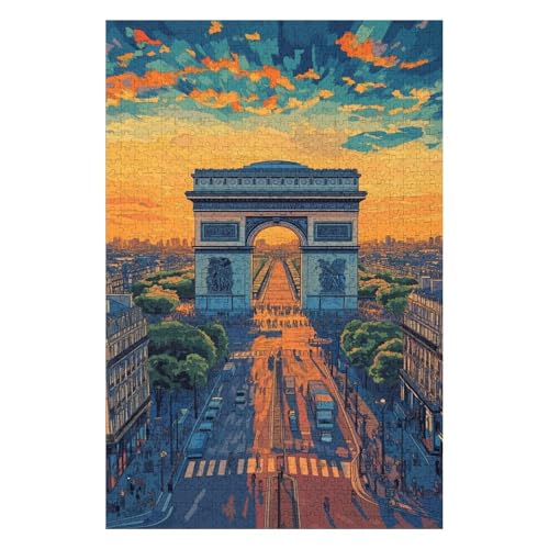 Puzzle 1000 Teile Arc De Triomphe Puzzles für Erwachsene und Kinder, am besten für die Familienspielsammlung-50x70cm von GDFWB