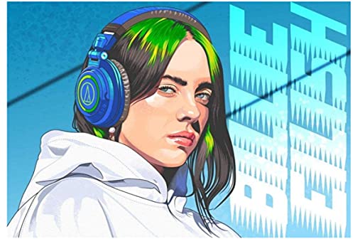Puzzle 1000 Teile Bild zusammenbauen Billie Eilish Poster Spiele für Erwachsene Lernspielzeug38x52cm von GDFWB