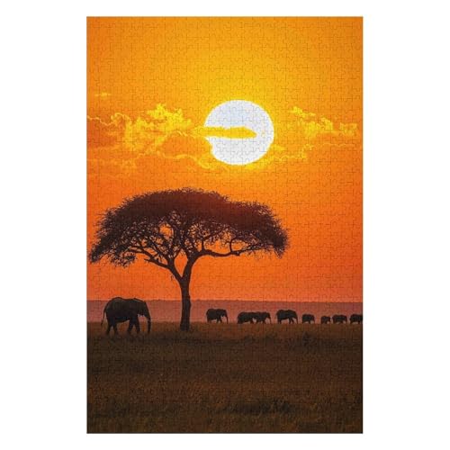 Puzzle 1000 Teile Elefant Klassisches Puzzle DIY Kit Spielzeug Einzigartiges Geschenk Moderne Wohnkultur-50x70cm Puzzle 1000 Teile Elefant Klassisches Puzzle DIY Kit Spielzeug Einzigartiges Geschenk Moderne Wohnkultur-50x70cm von GDFWB