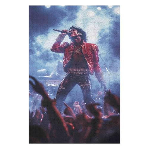 Puzzle 1000 Teile Erwachsene MJ Rocksängerin Puzzles für Erwachsene Lernspiel Herausforderung Spielzeug Kinder-26x38cm Puzzle 1000 Teile Erwachsene MJ Rocksängerin Puzzles für Erwachsene Lernspiel Herausforderung Spielzeug Kinder-26x38cm von GDFWB