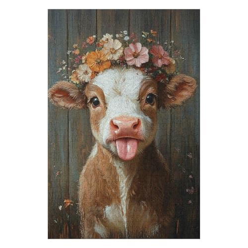 Puzzle 1000 Teile Kleine Kuh Puzzle DIY Kit Papier Spielzeug Einzigartiges Geschenk Wohnkultur-50x70cm Puzzle 1000 Teile Kleine Kuh Puzzle DIY Kit Papier Spielzeug Einzigartiges Geschenk Wohnkultur-50x70cm von GDFWB