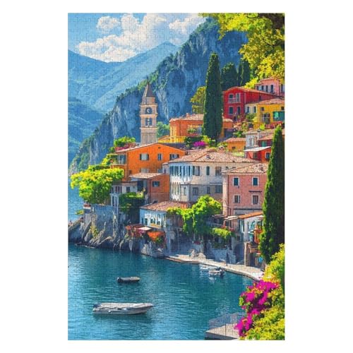 Puzzle 1000 Teile Lovers Village, Comer See Klassisches Puzzle für Erwachsene DIY-Kit Holzspielzeug Einzigartiges Geschenk Moderne Wohnkultur-50x70cm Puzzle 1000 Teile Lovers Village, Comer See Klassisches Puzzle für Erwachsene DIY-Kit Holzspielzeug Einzigartiges Geschenk Moderne Wohnkultur-50x70cm von GDFWB