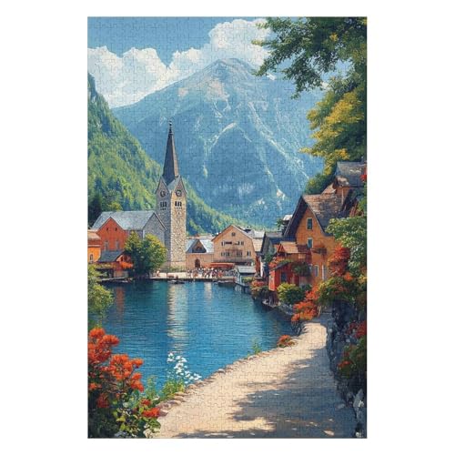 Puzzle 1000 Teile Lovers Village, Comer See Puzzles für Erwachsene Lernspiel Herausforderung Spielzeug für Kinder-26x38cm Puzzle 1000 Teile Lovers Village, Comer See Puzzles für Erwachsene Lernspiel Herausforderung Spielzeug für Kinder-26x38cm von GDFWB