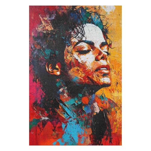 Puzzle 1000 Teile MJ Rocksängerin Klassische Puzzles für Erwachsene DIY Kit Holzspielzeug Einzigartiges Geschenk Moderne Wohnkultur-50x70cm Puzzle 1000 Teile MJ Rocksängerin Klassische Puzzles für Erwachsene DIY Kit Holzspielzeug Einzigartiges Geschenk Moderne Wohnkultur-50x70cm von GDFWB