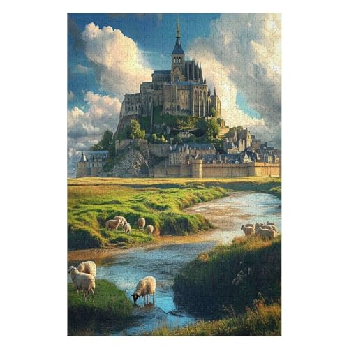 Puzzle 1000 Teile Mont Saint Michel. Farbenfrohes Puzzle für Erwachsene und Kinder in geprüfter Qualität-26x38cm Puzzle 1000 Teile Mont Saint Michel. Farbenfrohes Puzzle für Erwachsene und Kinder in geprüfter Qualität-26x38cm von GDFWB