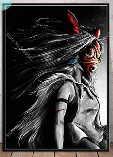 Puzzle 1000 Teile Prinzessin Mononoke Kunstplakat Japan Anime Papier Für Erwachsene Kinder Spiele Lernspielzeug38x52cm von GDFWB