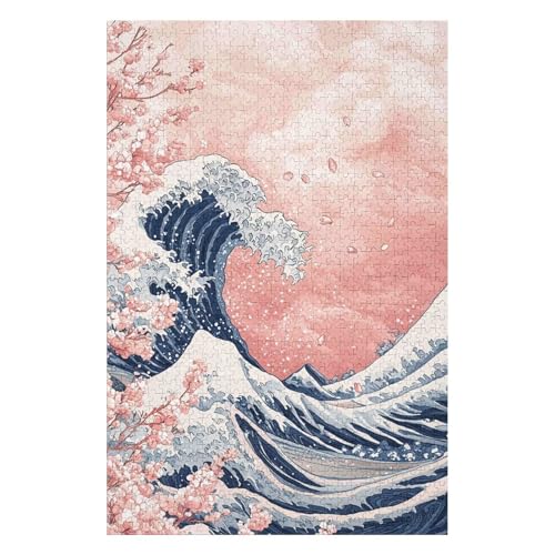 Puzzle 1000 Teile Sina Flower Klassische Puzzles für Erwachsene DIY Kit Holzspielzeug Einzigartiges Geschenk Moderne Wohnkultur-26x38cm von GDFWB