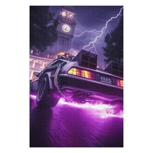 Puzzle 1000 Teile Zurück in die Zukunft Erwachsene und Kinder Puzzle 1000 Teile Hochschwieriges Familienpuzzle Dekompressionsspiel-50x70cm von GDFWB