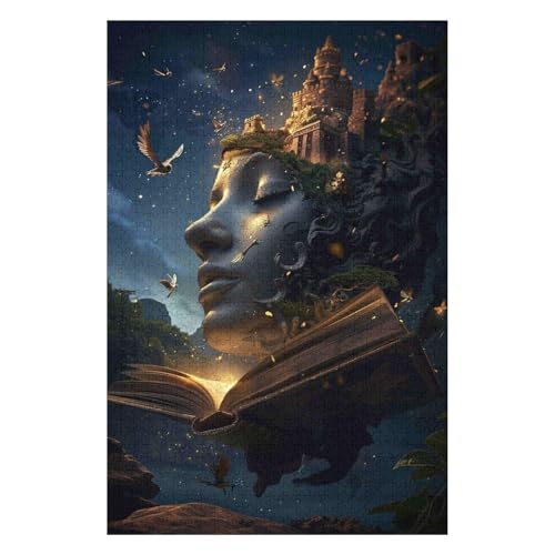 Puzzle 1000 Teile für Erwachsene, Die Welt der Bücher, Lernspiel, Herausforderungsspielzeug, 1000 Teile Puzzles für Erwachsene und Kinder-26x38cm von GDFWB