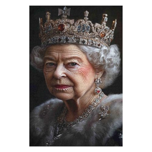 Puzzle 1000 Teile für Erwachsene, Queen Elizabeth, Puzzles für Erwachsene, Lernspiel, Herausforderungsspielzeug-38x52cm von GDFWB