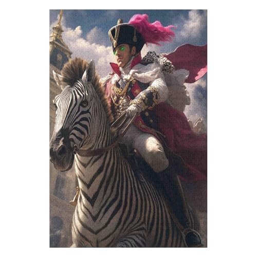Puzzle 1000 Teile für Erwachsene, Zebra-Reiten, Puzzles für Erwachsene, Lernspiel, Herausforderungsspielzeug-26x38cm Puzzle 1000 Teile für Erwachsene, Zebra-Reiten, Puzzles für Erwachsene, Lernspiel, Herausforderungsspielzeug-26x38cm von GDFWB